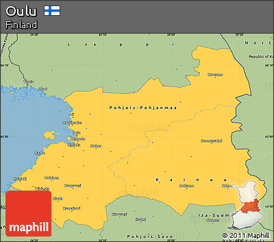 Savanna Style Simple Map of Oulu