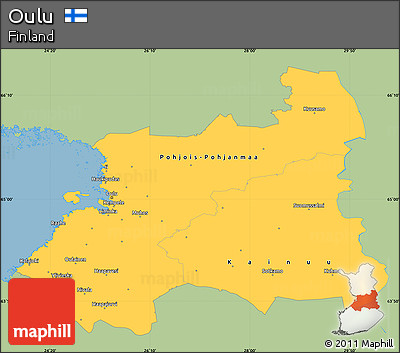 Savanna Style Simple Map of Oulu, single color outside