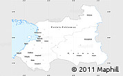 Silver Style Simple Map of Oulu, single color outside
