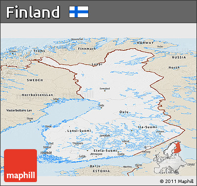 Classic Style Panoramic Map of Finland