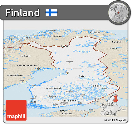 Classic Style Panoramic Map of Finland