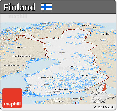 Classic Style Panoramic Map of Finland