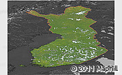 Satellite Panoramic Map of Finland, darken, desaturated