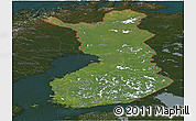 Satellite Panoramic Map of Finland, darken