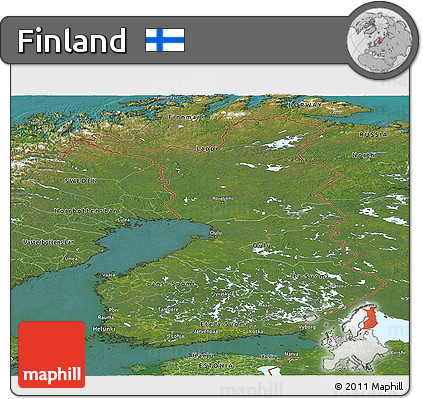 Satellite Panoramic Map of Finland