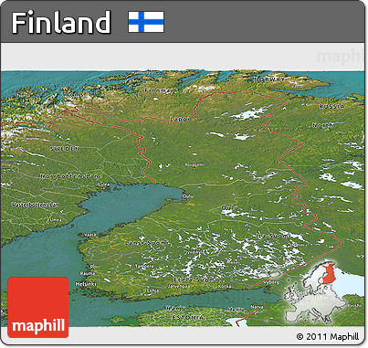 Satellite Panoramic Map of Finland