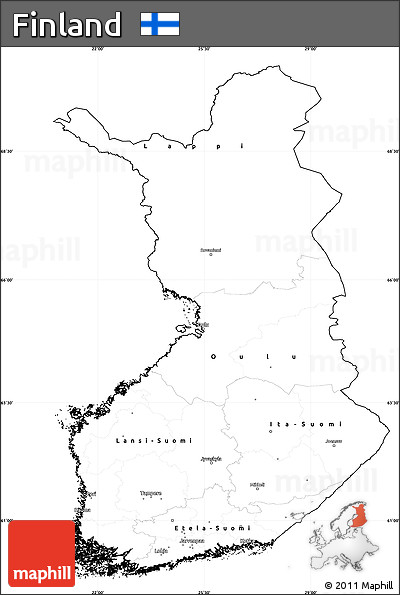 Blank Simple Map of Finland, cropped outside