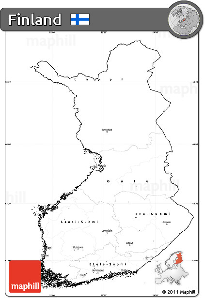 Blank Simple Map of Finland, cropped outside