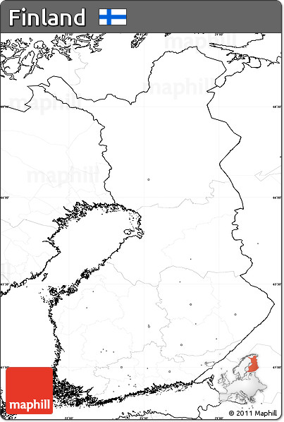 Blank Simple Map of Finland, no labels