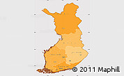 Political Shades Simple Map of Finland, cropped outside