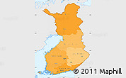 Political Shades Simple Map of Finland, single color outside