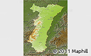 Physical 3D Map of Alsace, darken