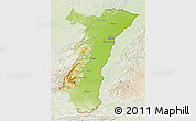 Physical 3D Map of Alsace, lighten