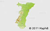 Physical 3D Map of Alsace, single color outside