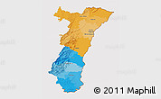 Political 3D Map of Alsace, cropped outside