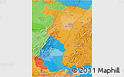 Political 3D Map of Alsace, political shades outside