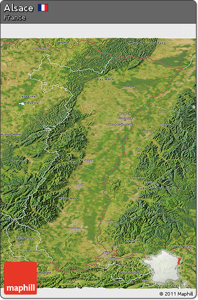 Satellite 3D Map of Alsace