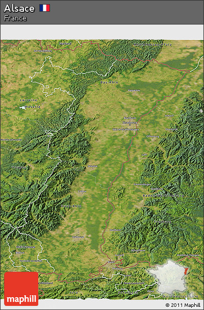 Satellite 3D Map of Alsace