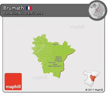Physical 3D Map of Brumath, cropped outside