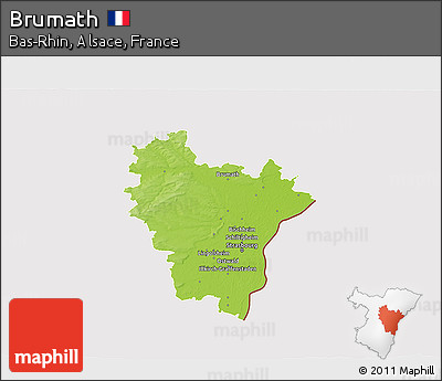 Physical 3D Map of Brumath, cropped outside