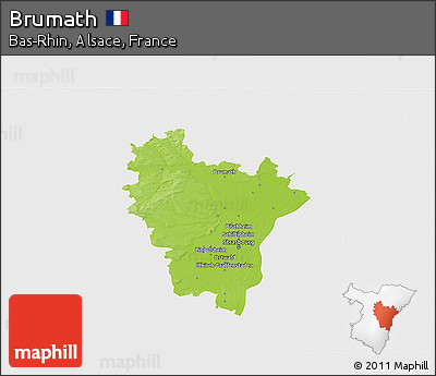Physical 3D Map of Brumath, single color outside
