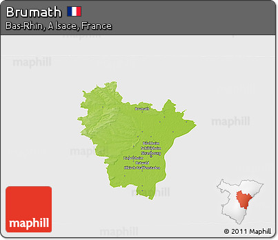 Physical 3D Map of Brumath, single color outside