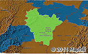 Political 3D Map of Brumath, darken