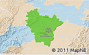 Political 3D Map of Brumath, lighten