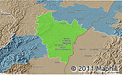 Political 3D Map of Brumath, semi-desaturated