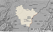 Shaded Relief 3D Map of Brumath, darken, desaturated