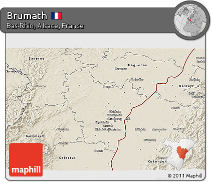 Shaded Relief 3D Map of Brumath