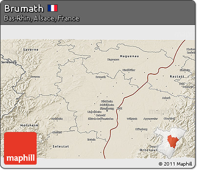 Shaded Relief 3D Map of Brumath