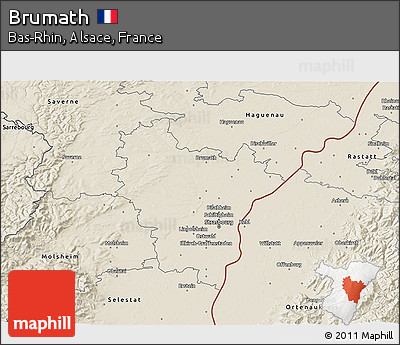 Shaded Relief 3D Map of Brumath