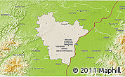 Shaded Relief 3D Map of Brumath, physical outside