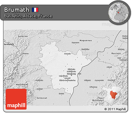 Silver Style 3D Map of Brumath