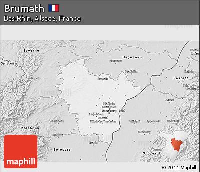 Silver Style 3D Map of Brumath