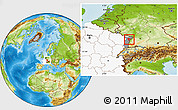 Physical Location Map of Brumath, highlighted country, highlighted grandparent region