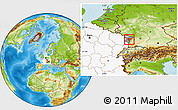 Physical Location Map of Brumath, highlighted country, highlighted parent region