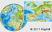 Physical Location Map of Brumath, highlighted grandparent region, within the entire country