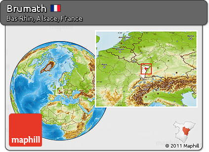 Physical Location Map of Brumath, highlighted grandparent region