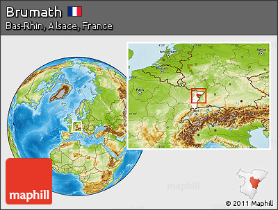 Physical Location Map of Brumath, highlighted grandparent region