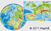 Physical Location Map of Brumath, highlighted parent region, within the entire country