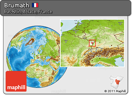 Physical Location Map of Brumath, highlighted parent region