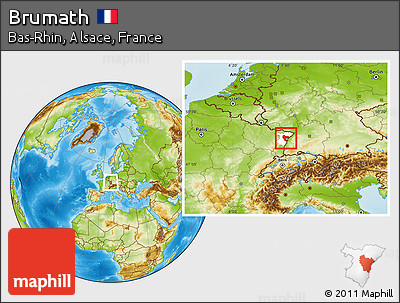 Physical Location Map of Brumath, highlighted parent region