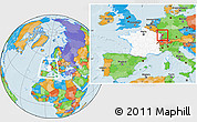 Political Location Map of Brumath, highlighted country, highlighted grandparent region, within the entire country