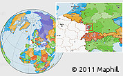 Political Location Map of Brumath, highlighted country, highlighted parent region