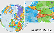 Political Location Map of Brumath, highlighted grandparent region