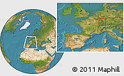Satellite Location Map of Brumath, within the entire country