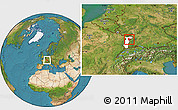 Satellite Location Map of Brumath, highlighted grandparent region