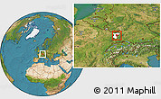 Satellite Location Map of Brumath, highlighted parent region